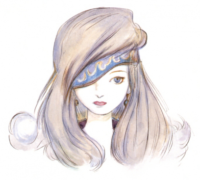 Beatrix concept art from Final Fantasy IX by Yoshitaka Amano