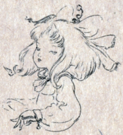 Eiko Rough Sketch from Final Fantasy IX by Yoshitaka Amano