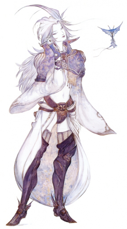 Kuja concept art from Final Fantasy IX by Yoshitaka Amano