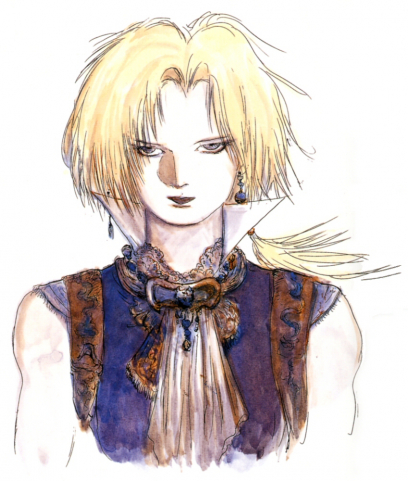 Zidane concept art from Final Fantasy IX by Yoshitaka Amano