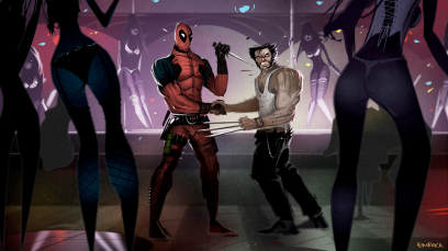 At The Club concept art from Deadpool by Jose Emroca Flores