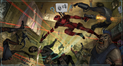 Screwed concept art from Deadpool by Jose Emroca Flores