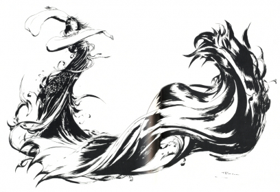 Logo concept art from Final Fantasy X by Yoshitaka Amano