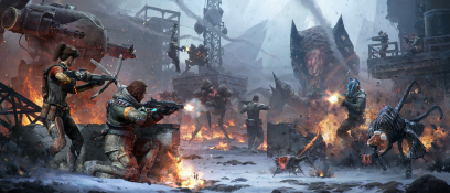 Fire Fight concept art from Lost Planet 3