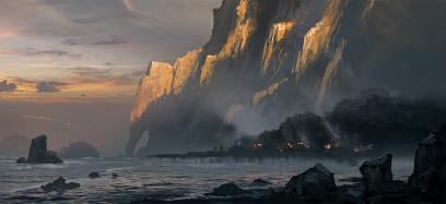 Docks At Sunset concept art from Assassin's Creed IV: Black Flag