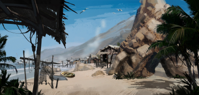 Multiplayer Beach Concept art from Assassin's Creed IV: Black Flag