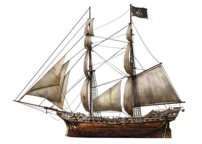 Pirate Ship concept art from Assassin's Creed IV: Black Flag