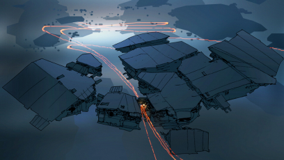 China Gate Far concept art from Homeworld 2 by Jon Aaron Kambeitz
