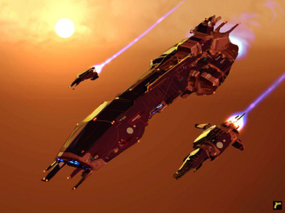 Fighter Escort concept art from Homeworld 2 by Rob Cunningham and Dave Cheong