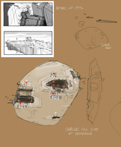 Oracle Dig Site At Gehenna concept art from Homeworld 2 by Rob Cunningham