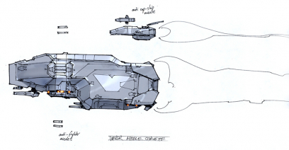Vaygr Missile Corvette concept art from Homeworld 2 by Rob Cunningham