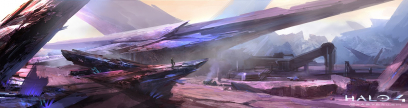 Jewel Mountain concept art from Halo 4 by Goran Bukvic