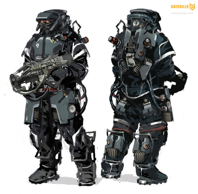 Hazmat Trooper concept art from Killzone 3 by Andrejs Skuja