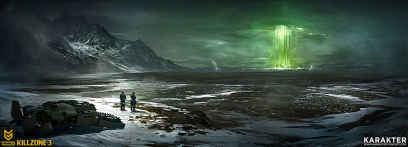 Helghan Ice Vista concept art from Killzone 3
