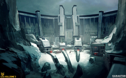 Helghast Base concept art from Killzone 3