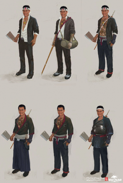 Characters Concept art from Dead Island by Arthur Sadlos