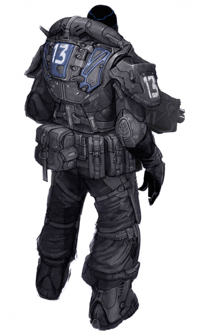 COG Trooper Back concept art from Gears of War
