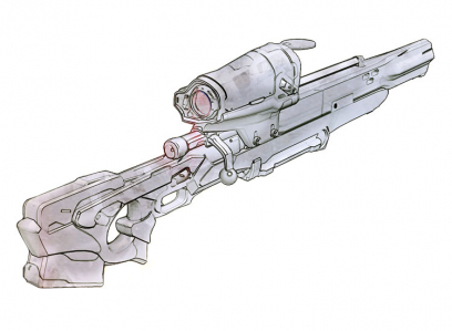 Longshot Sniper Rifle concept art from Gears of War