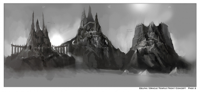 Oracle Temple concept art from God of War: Ascension by Cecil Kim