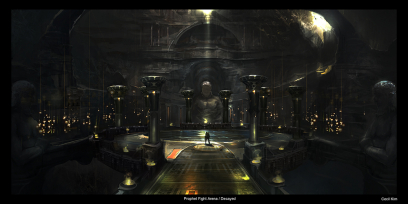 Prophet Fight Arena concept art from God of War: Ascension by Cecil Kim
