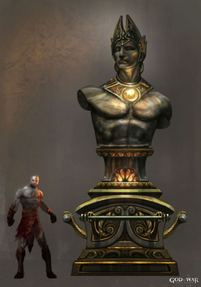 Statue concept art from God of War: Ascension by Cliff Childs