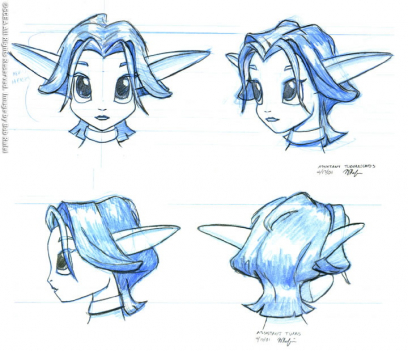 Keira concept art from Jak and Daxter: The Precursor Legacy by Bob Rafei