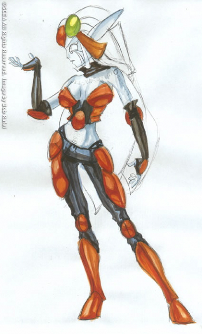Maya concept art from Jak and Daxter: The Precursor Legacy by Bob Rafei