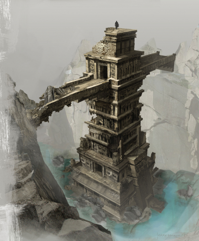 Ancient Bridge concept art from Assassin's Creed IV: Black Flag by Eddie Bennun