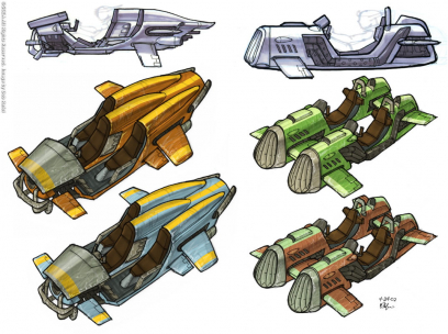 Cars concept art from Jak II by Bob Rafei