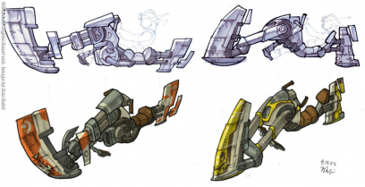 Racing Vehicles concept art from Jak II by Bob Rafei