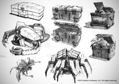 Mimics concept art from Borderlands 2 by Lorin Wood