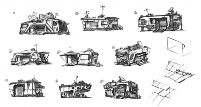 Trailer Style Exploration concept art from Borderlands 2 by Kevin Duc