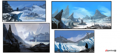Tundra Glacier Sketches concept art from Borderlands 2 by Matias Tapia