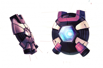 Anshin Shield concept art from Borderlands 2 by Kevin Duc
