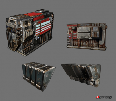 Lynchwood Props concept art from Borderlands 2 by Matias Tapia