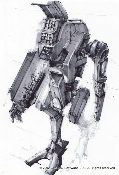 Loader concept art from Borderlands 2 by Lorin Wood
