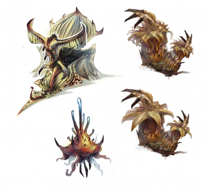 Sir Hammerlock's Big Game Hunt - Plant Sketches concept art from Borderlands 2 by Kevin Duc