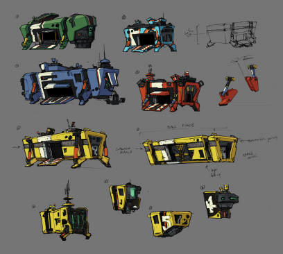 Container Sketches By Devin Duc concept art from Borderlands 2 by Kevin Duc