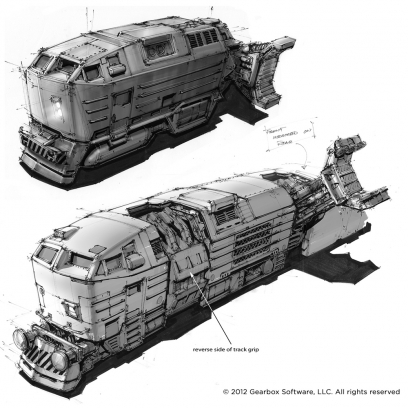 Lynchwood Train Final concept art from Borderlands 2 by Lorin Wood