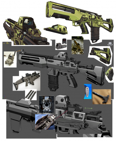 Dahl AR Forward Mag Revision concept art from Borderlands 2 by Kevin Duc