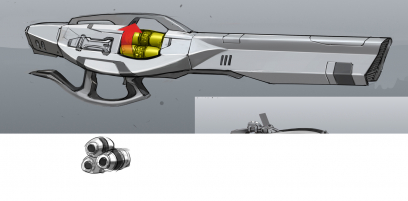 Maliwan Rocket Launcher Animations concept art from Borderlands 2 by Kevin Duc