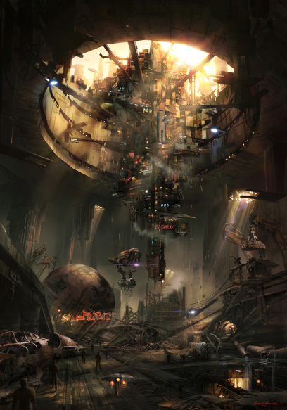 Favela concept art from Star Wars 1313 by Gustavo Mendonca