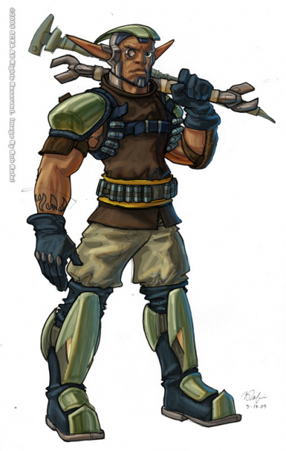Sig concept art from Jak X: Combat Racing by Bob Rafei