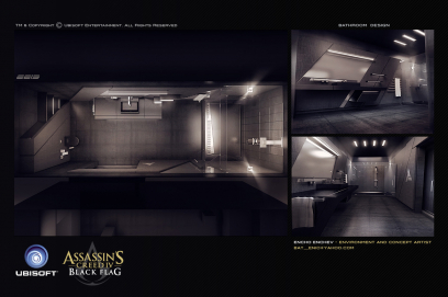 Bathroom Design concept art from Assassin's Creed IV: Black Flag by Encho Enchev