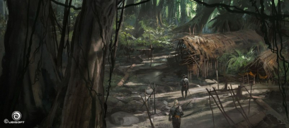 Jungle Huts concept art from Assassin's Creed IV: Black Flag by Martin Deschambault