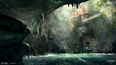 Mayan Cliff concept art from Assassin's Creed IV: Black Flag by Jan Urschel