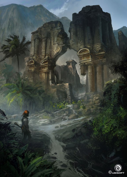 Ruins concept art from Assassin's Creed IV: Black Flag by Martin Deschambault