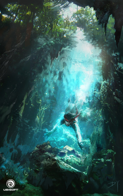 Underwater Treasure concept art from Assassin's Creed IV: Black Flag by Donglu Yu