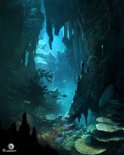 Underwater World concept art from Assassin's Creed IV: Black Flag by Martin Deschambault