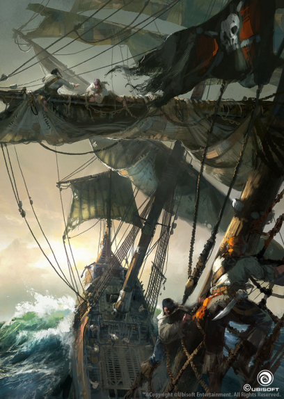 Rough Seas concept art from Assassin's Creed IV: Black Flag by Martin Deschambault